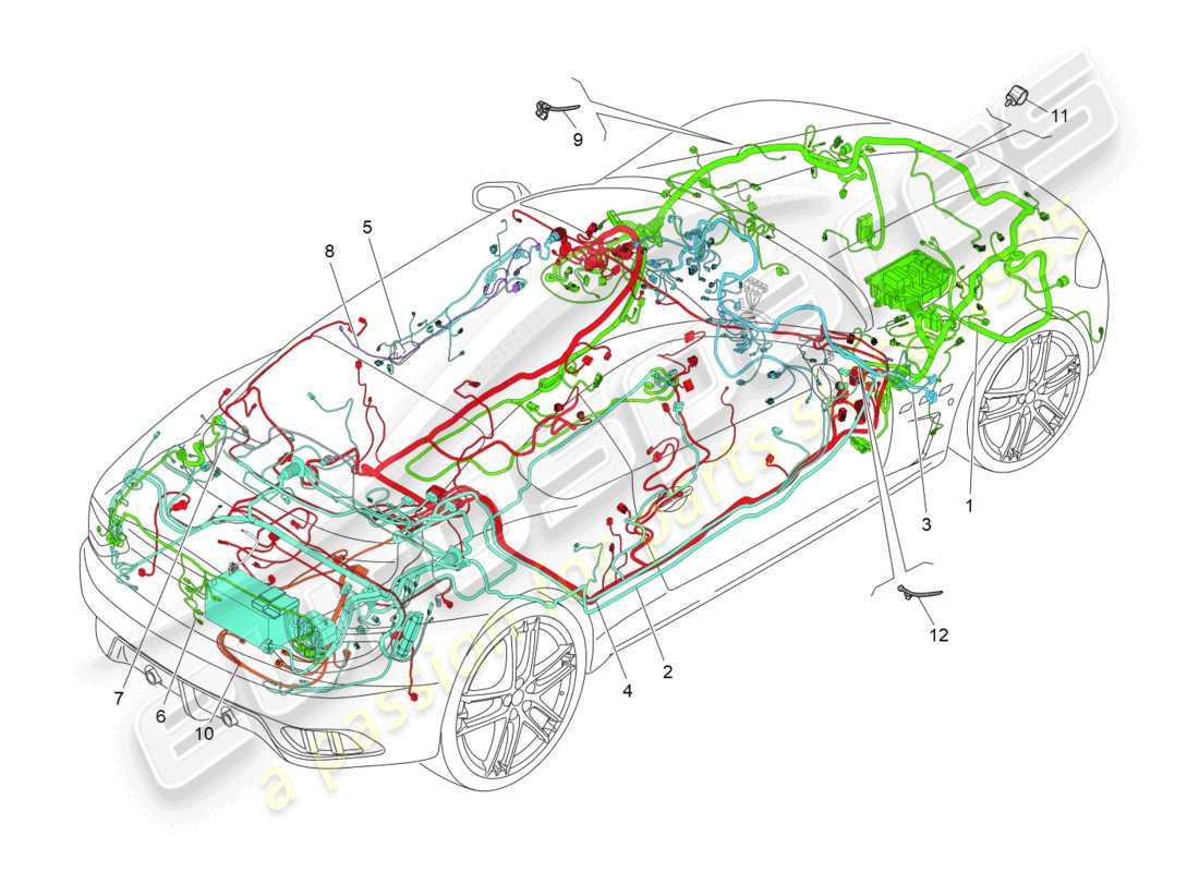 maserati granturismo mc stradale (2013) main wiring part diagram