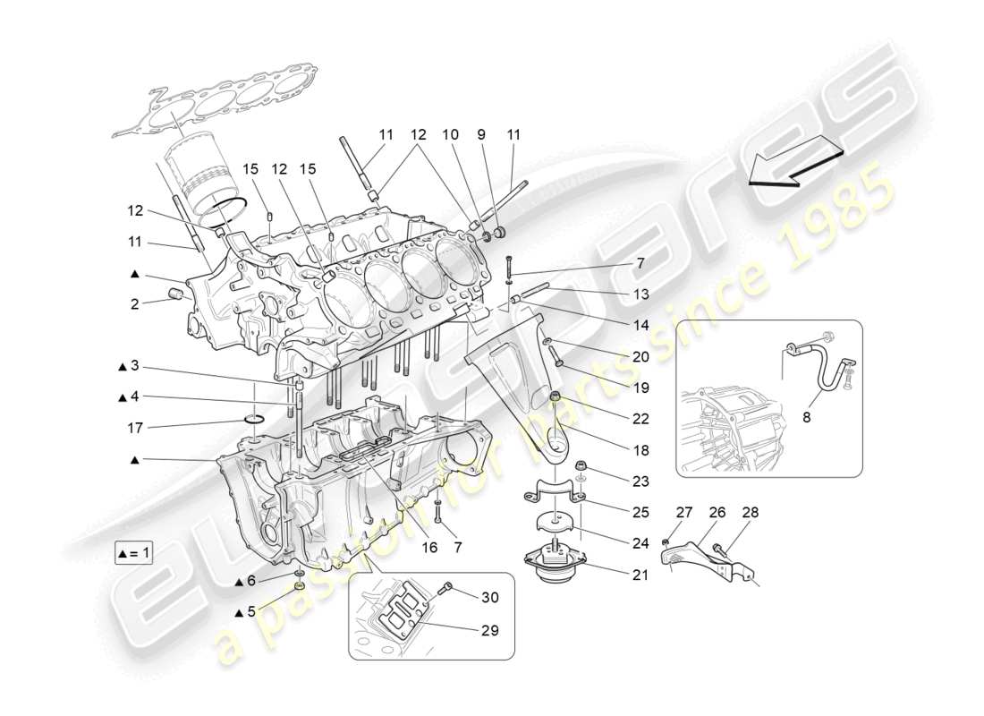 maserati granturismo mc stradale (2013) crankcase part diagram