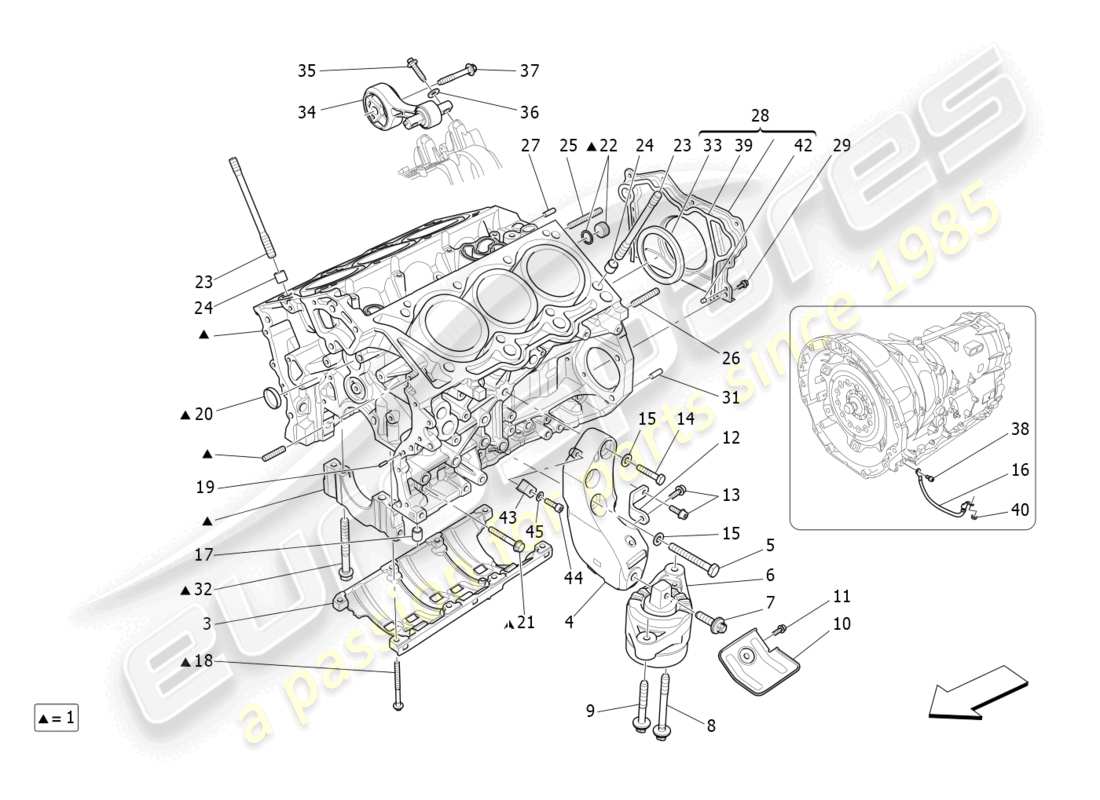 maserati quattroporte (2018) crankcase part diagram