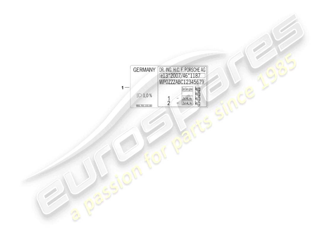 porsche 992 gt3/rs/st (2021 - 9j1) data tag d >>- mj 2021 part diagram