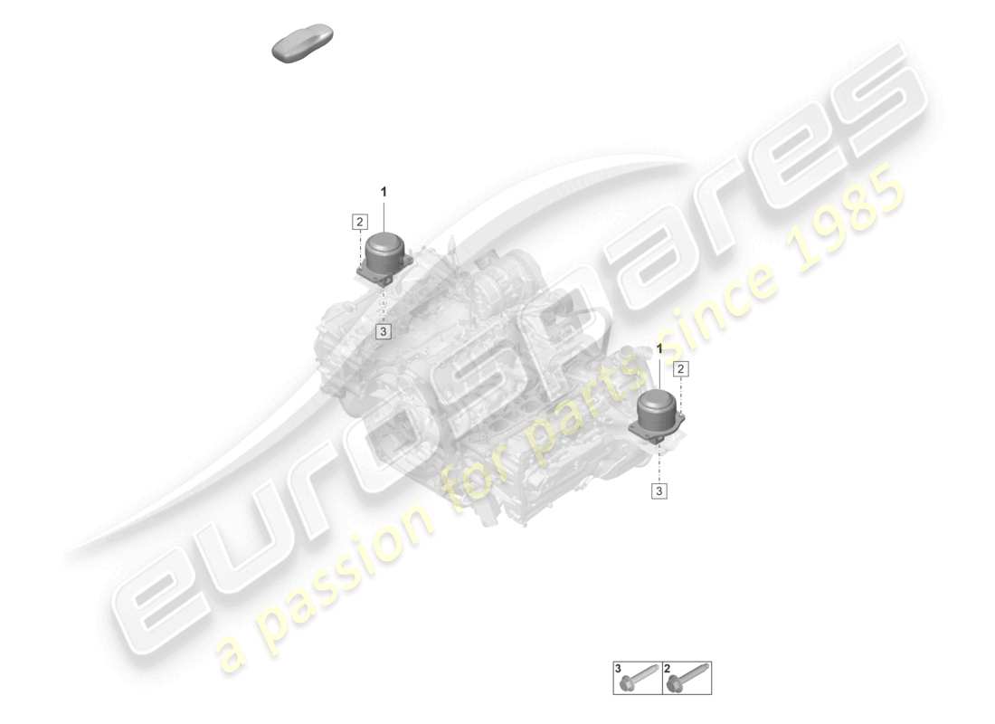 porsche 992 gt3/rs/st (2021 - 9j1) engine lifting tackle part diagram