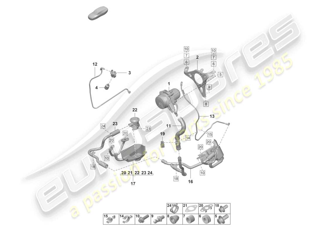 porsche 992 gt3/rs/st (2021 - 9j1) secondary air pump part diagram