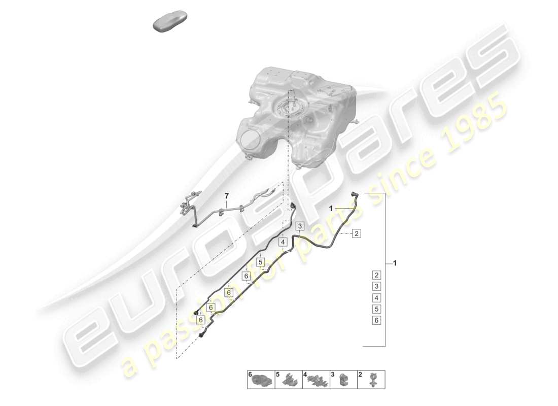 porsche 992 gt3/rs/st (2021 - 9j1) fuel line front part diagram