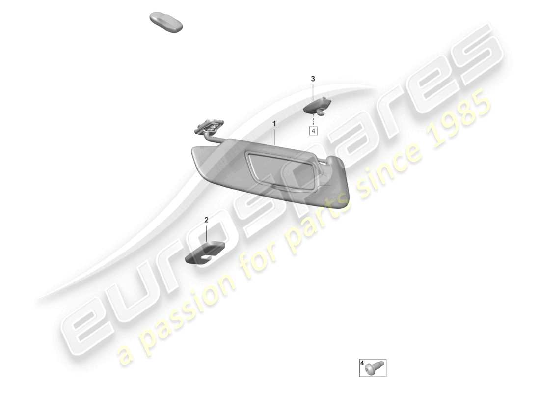 porsche 992 gt3/rs/st (2021 - 9j1) sun vizors race-tex microfibre part diagram