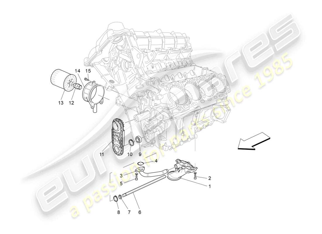 maserati granturismo mc stradale (2013) lubrication system: pump and filter part diagram