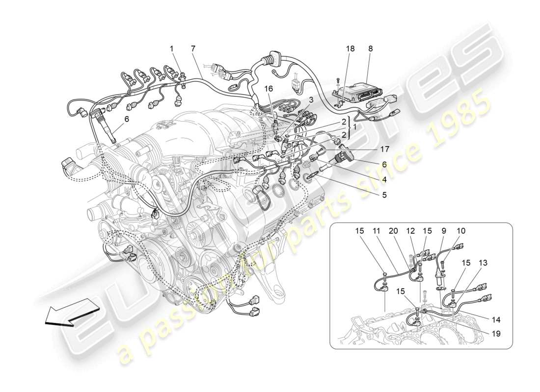 maserati granturismo mc stradale (2013) electronic control: injection and engine timing control part diagram