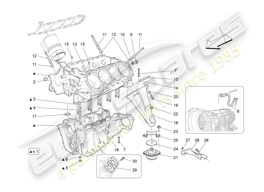 maserati grancabrio mc (2013) crankcase part diagram