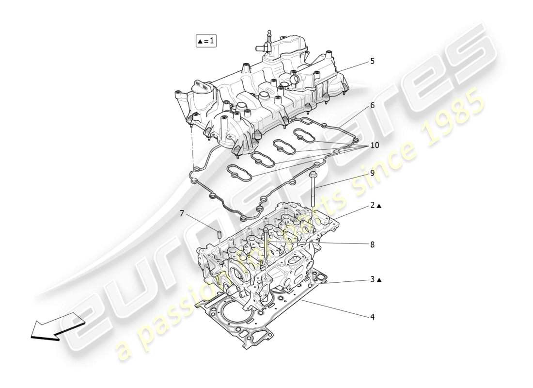 maserati levante gt (2022) cylinder head part diagram