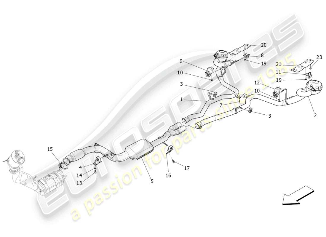 maserati levante (2018) silencers part diagram