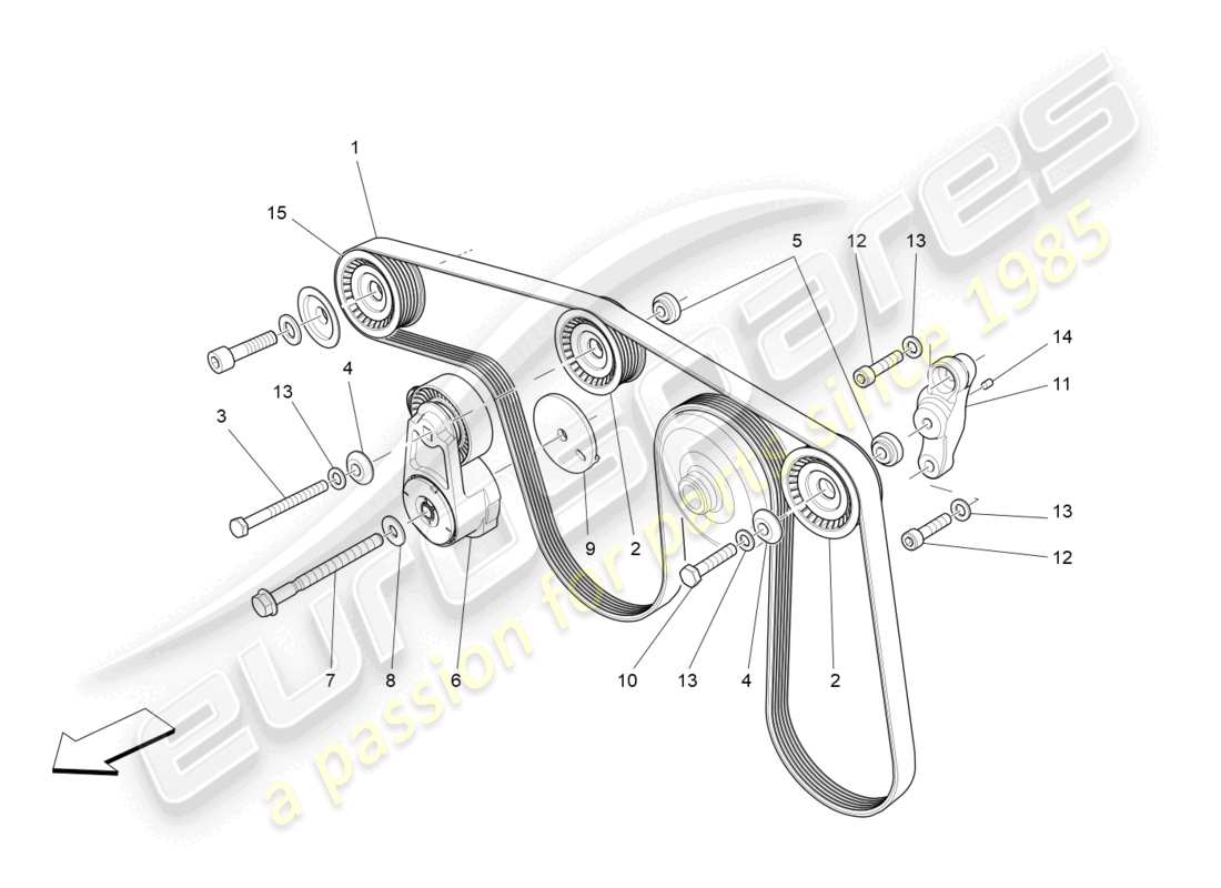 maserati levante (2020) auxiliary device belts part diagram