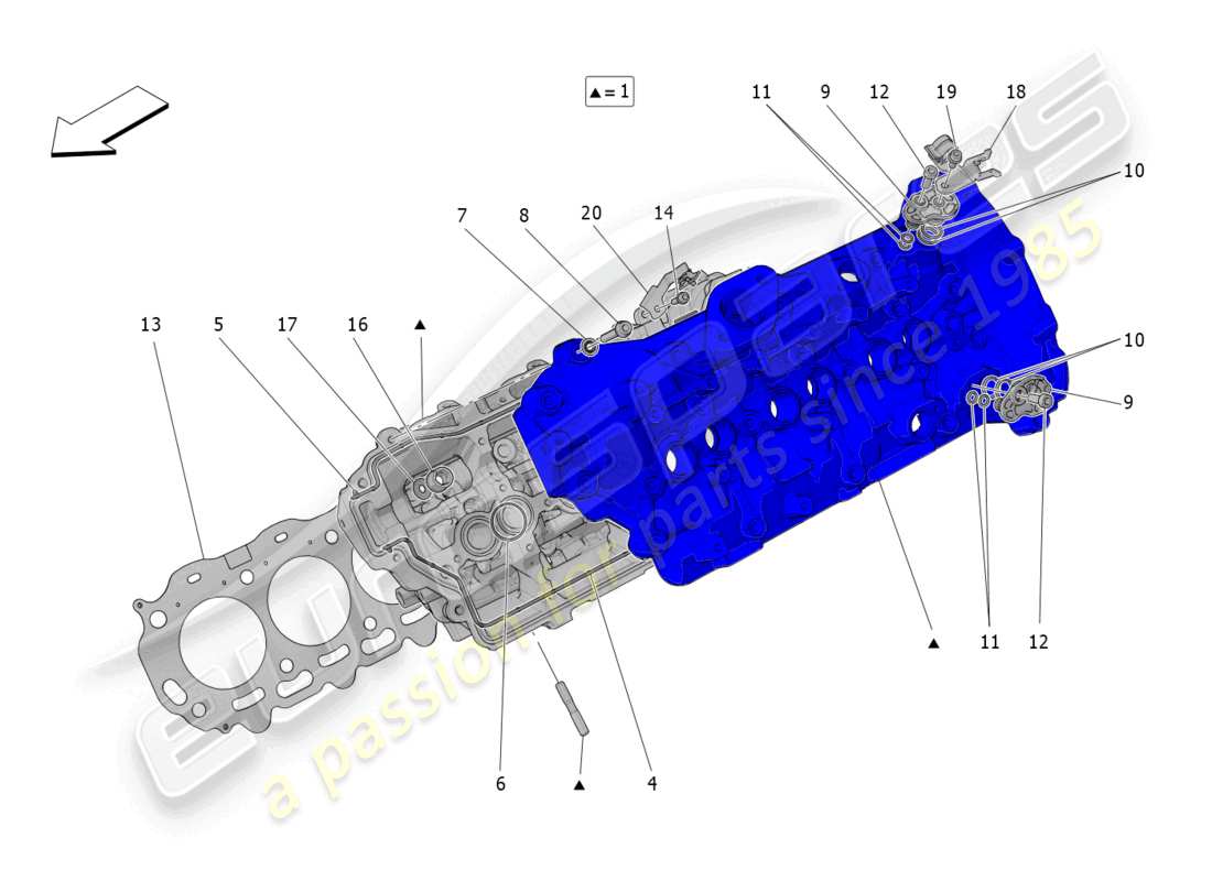 maserati grecale trofeo (2023) lh cylinder head part diagram