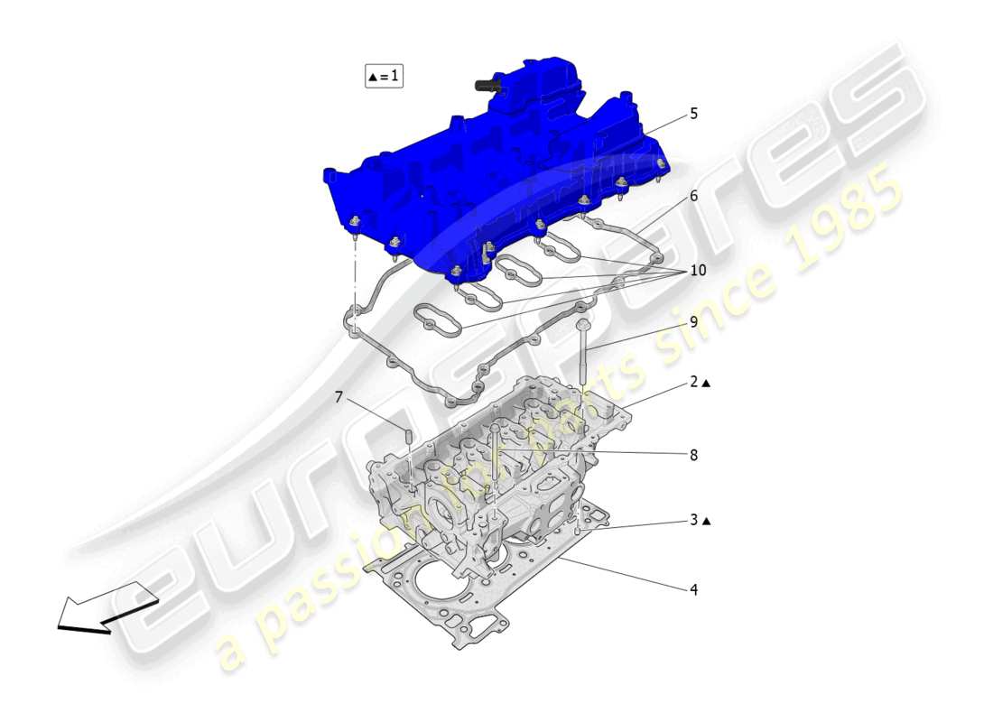 maserati grecale modena (2023) cylinder head parts diagram