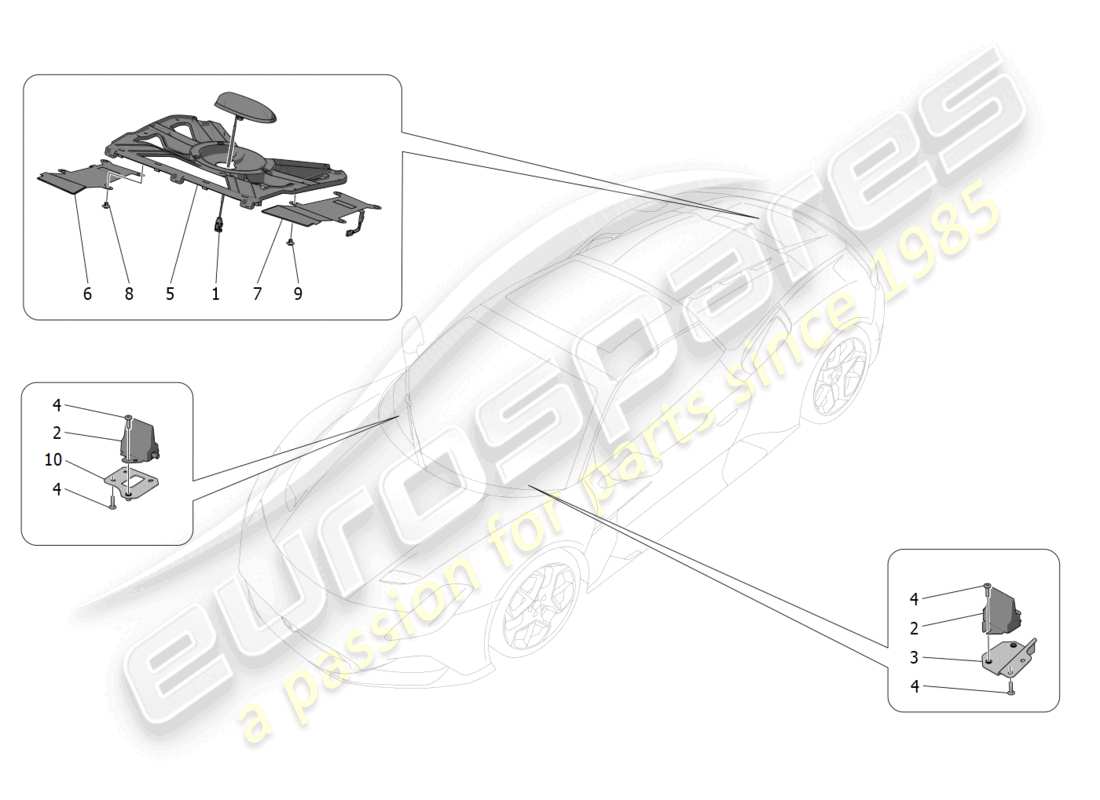 maserati mc20 cielo (2023) reception and connection system part diagram