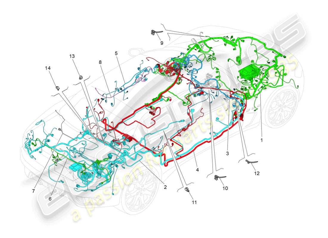 maserati grancabrio mc (2013) main wiring part diagram