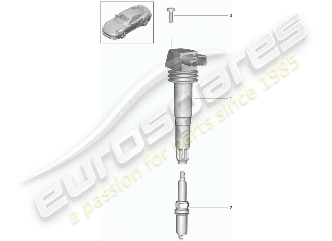 porsche 991 turbo (2018) ignition system part diagram