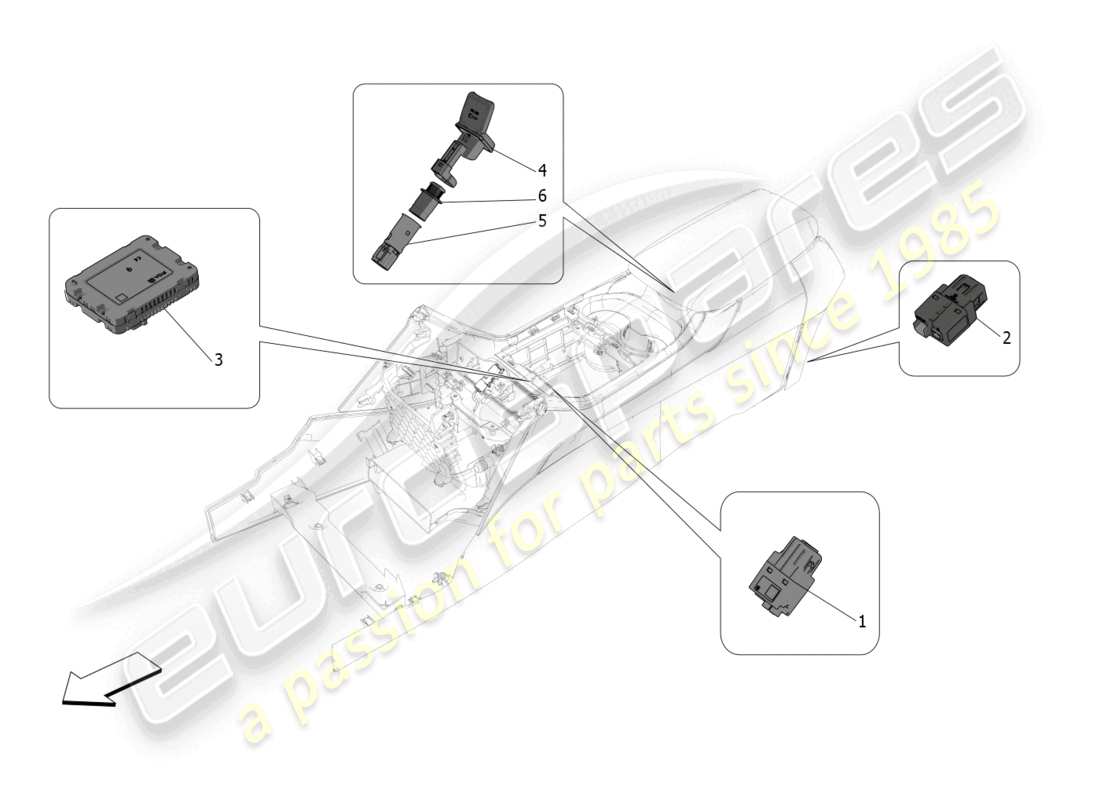 maserati grecale modena (2023) centre console devices parts diagram