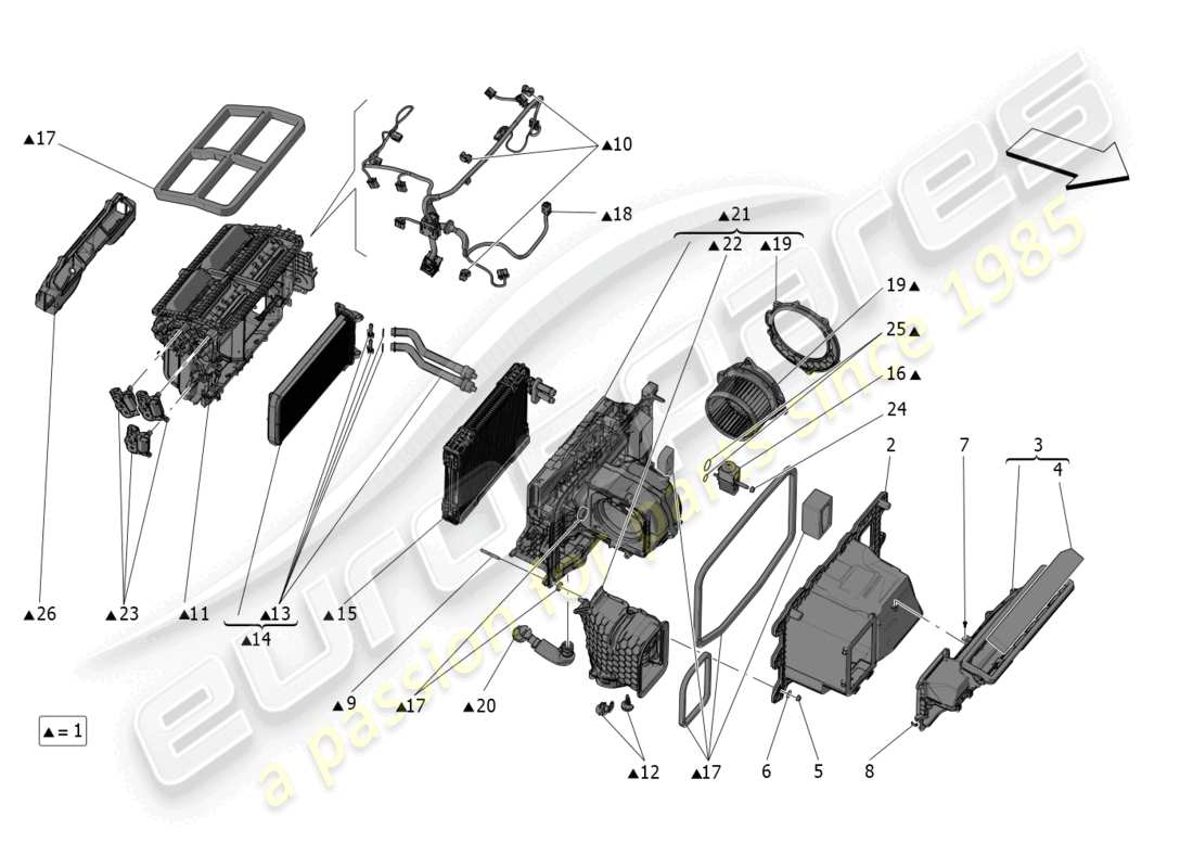 maserati mc20 (2023) a/c unit: dashboard devices part diagram