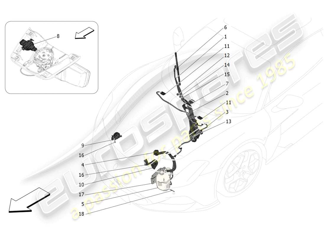 maserati mc20 (2023) external vehicle devices part diagram