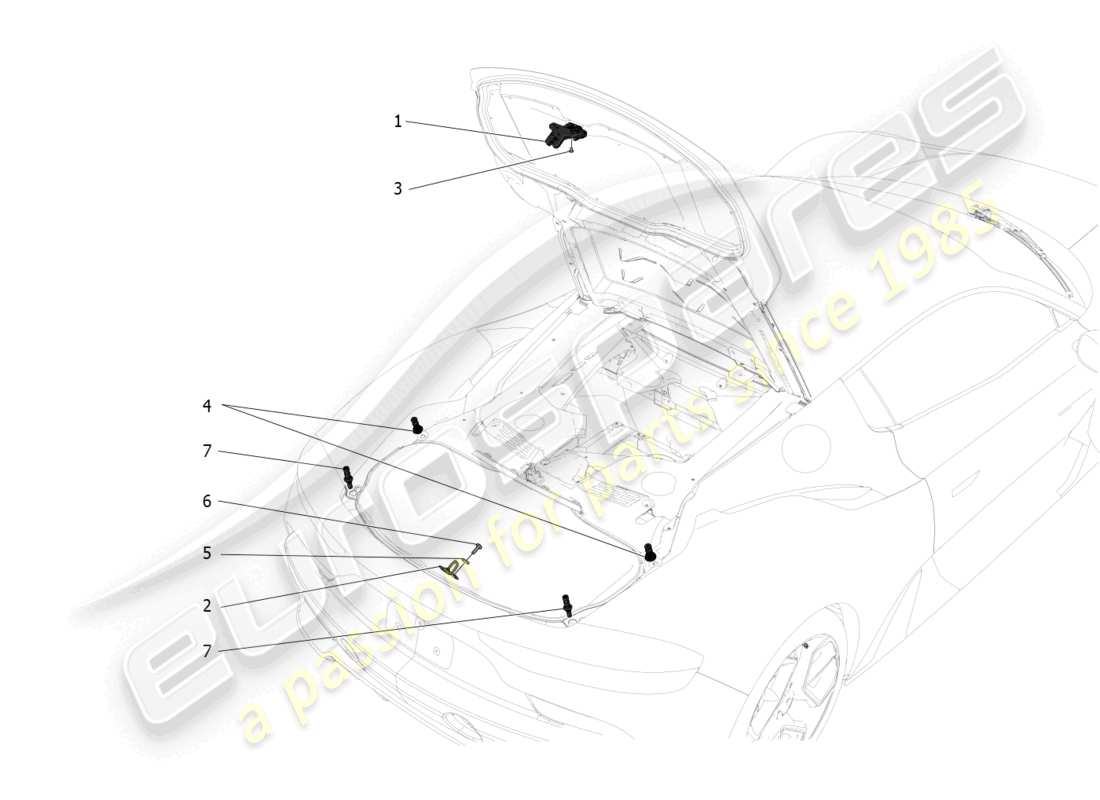 a part diagram from the maserati mc20 (2022) parts catalogue