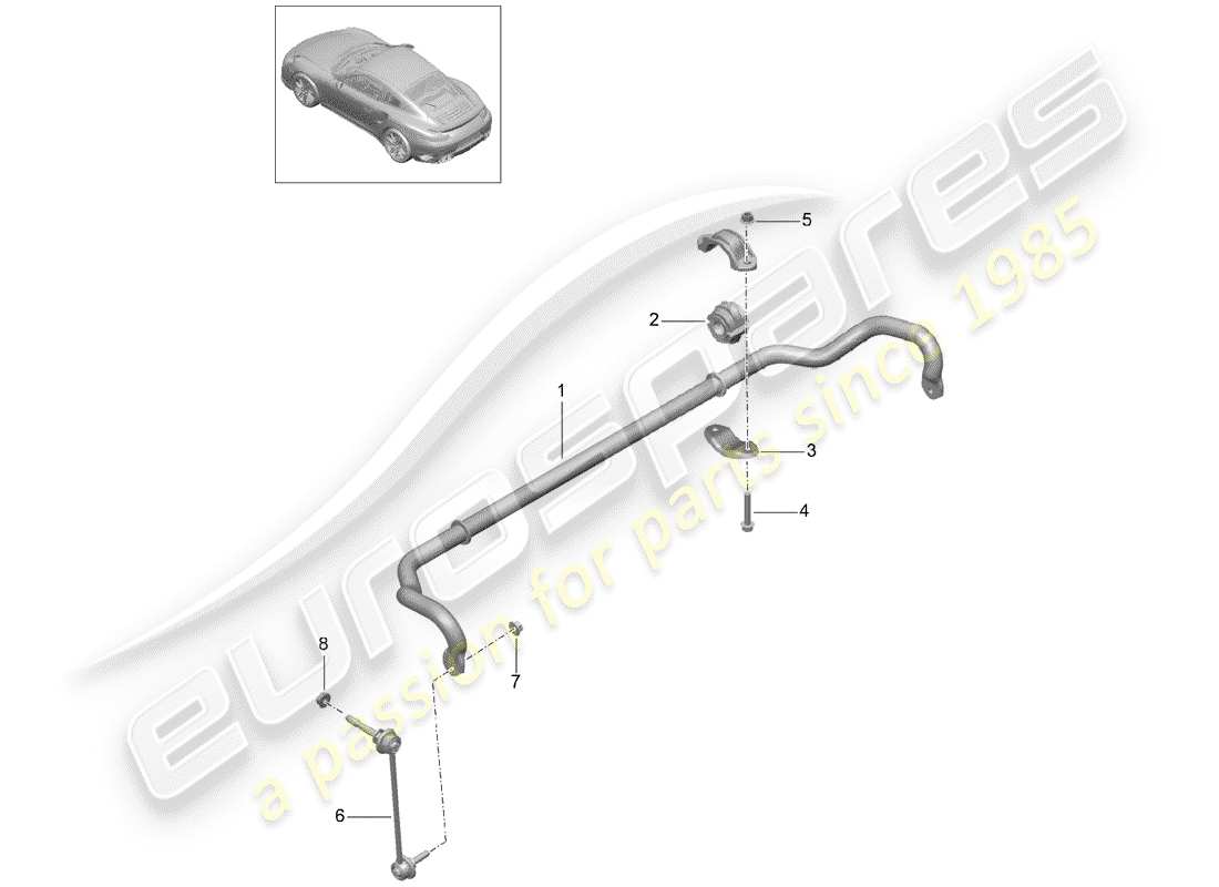 porsche 991 turbo (2018) stabilizer part diagram