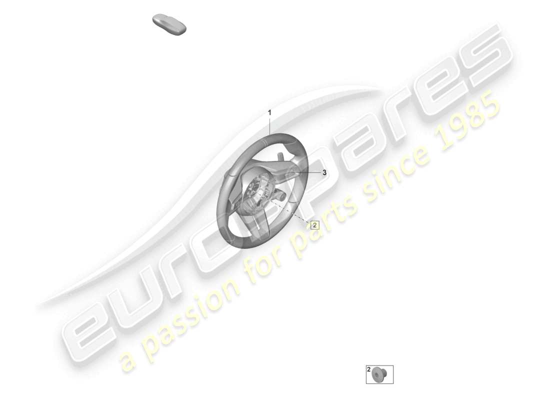 porsche 992 gt3/rs/st (2021 - 9j1) multifunction steering wheel leather - pdk - part diagram