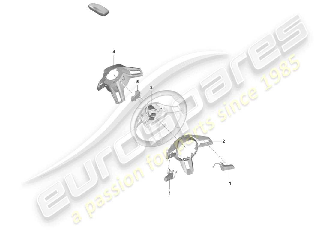 porsche 992 gt3/rs/st (2021 - 9j1) accessories steering wheel part diagram