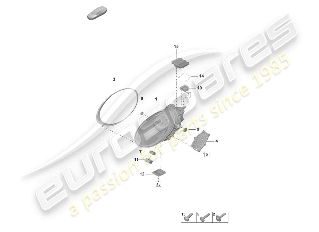 porsche 992 gt3/rs/st (2021 - 9j1) led headlight with matrix beam part diagram