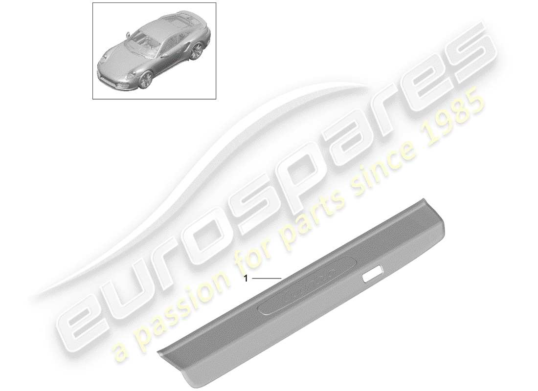 porsche 991 turbo (2018) scuff plate - sill panel part diagram