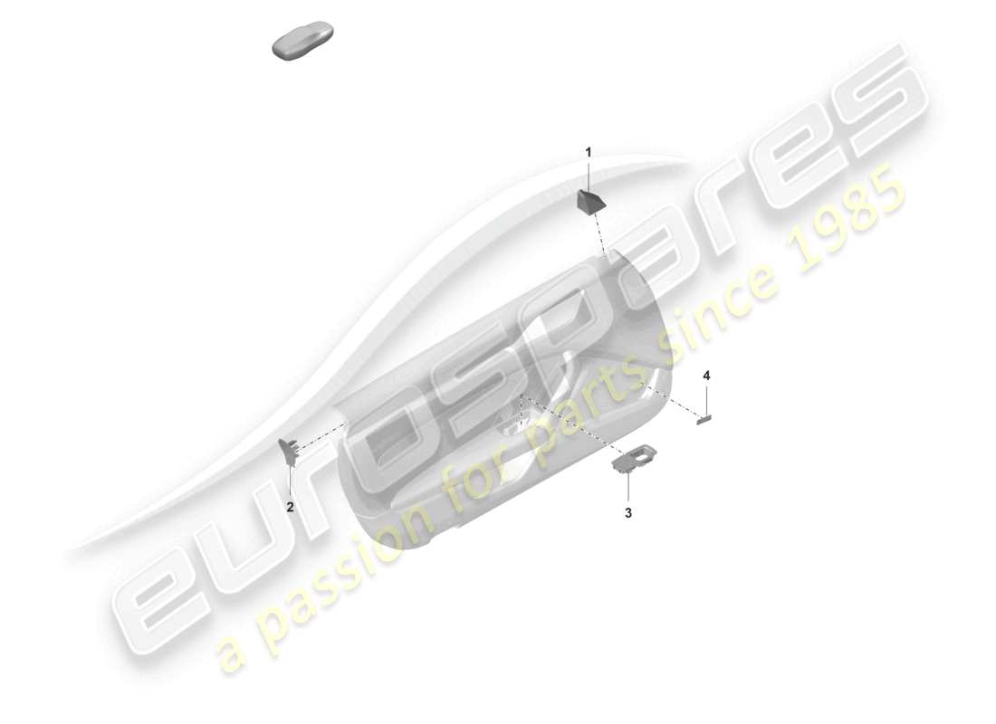 porsche 992 gt3/rs/st (2021 - 9j1) door panel accessories part diagram