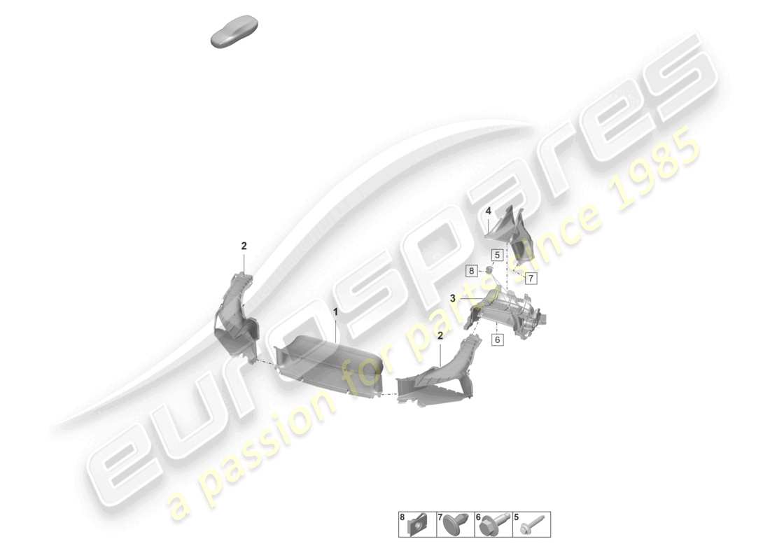 porsche 992 gt3/rs/st (2021 - 9j1) air guide bumper gt3 rs part diagram