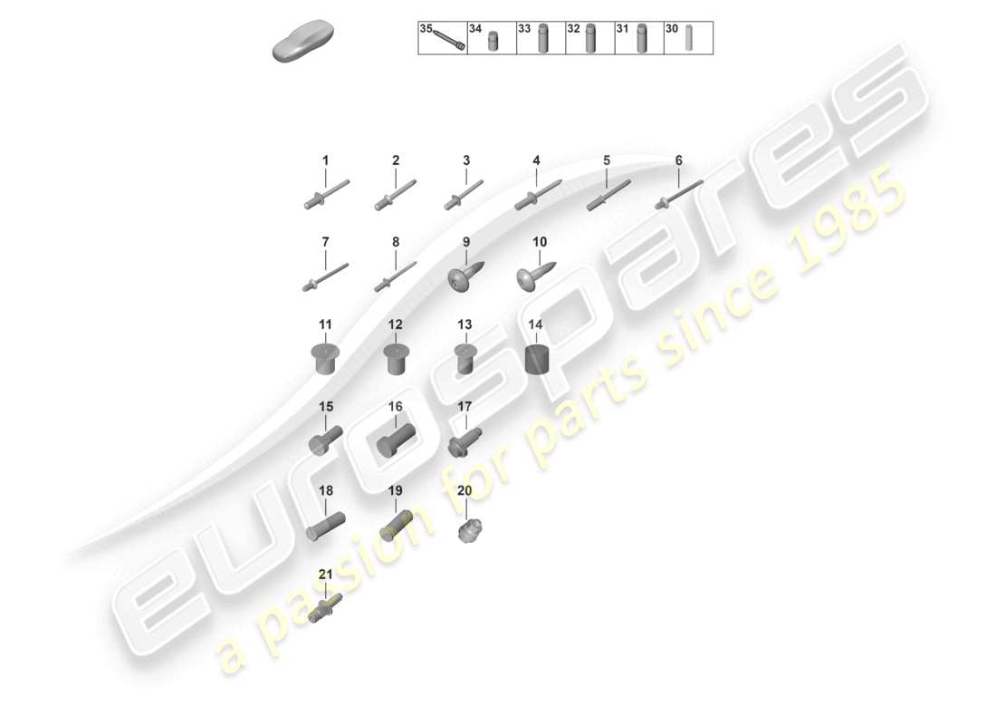 porsche 992 gt3/rs/st (2021 - 9j1) fasteners car body part diagram