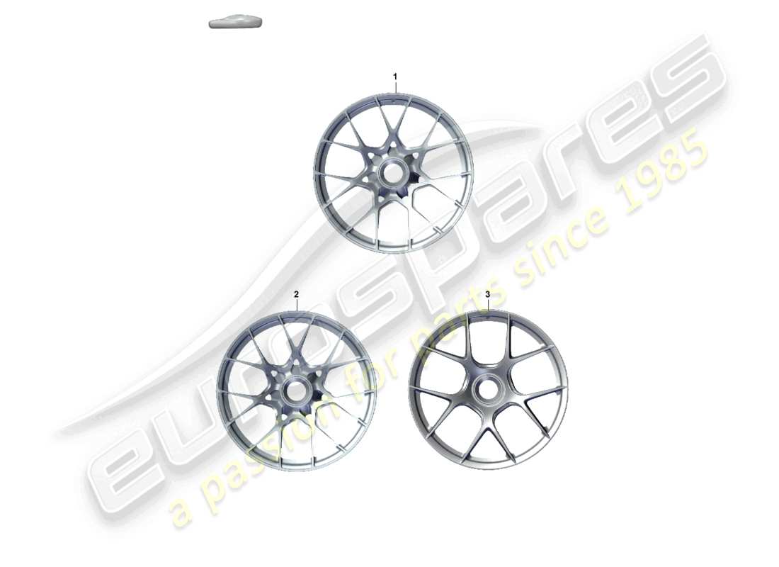 porsche 992 gt3/rs/st (2021 - 9j1) alloy wheel central locking part diagram