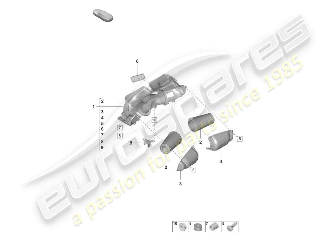 porsche 992 gt3/rs/st (2021 - 9j1) air filter part diagram