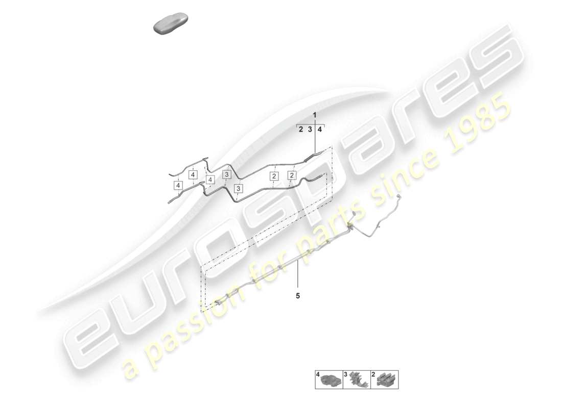 porsche 992 gt3/rs/st (2021 - 9j1) fuel line rear part diagram