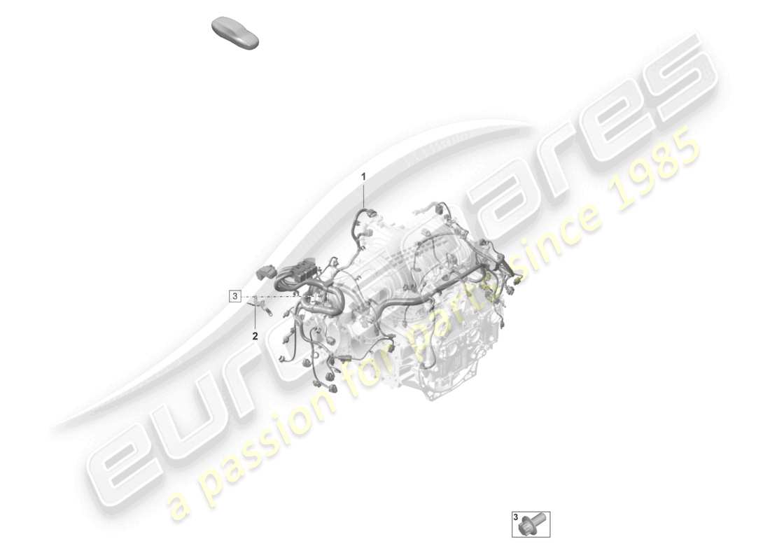 porsche 992 gt3/rs/st (2021 - 9j1) wire set engine part diagram