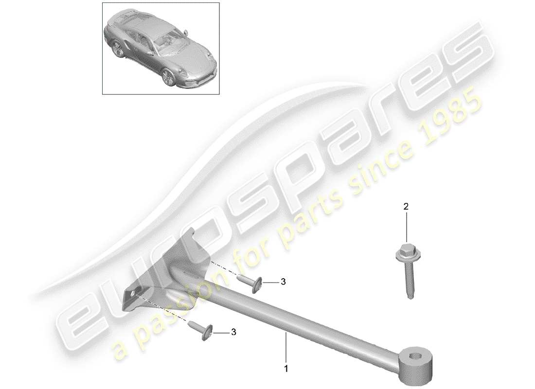 porsche 991 turbo (2018) dome strut part diagram