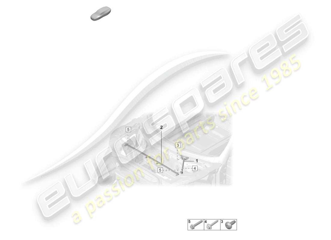 porsche 992 gt3/rs/st (2021 - 9j1) dome strut front end part diagram