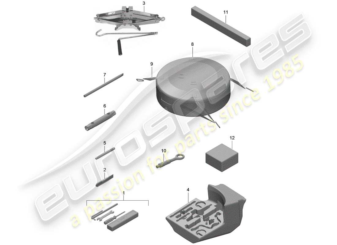 porsche 991 turbo (2018) tool part diagram