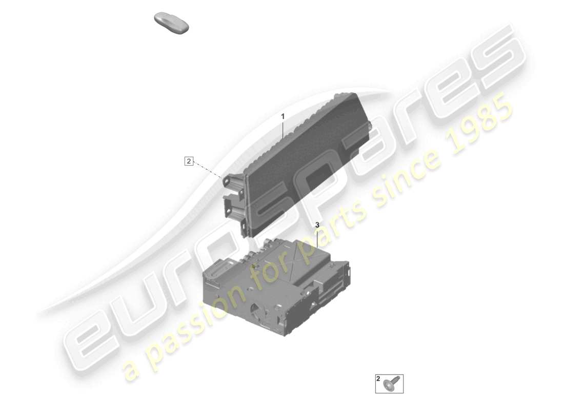 porsche 992 gt3/rs/st (2021 - 9j1) display central computer part diagram