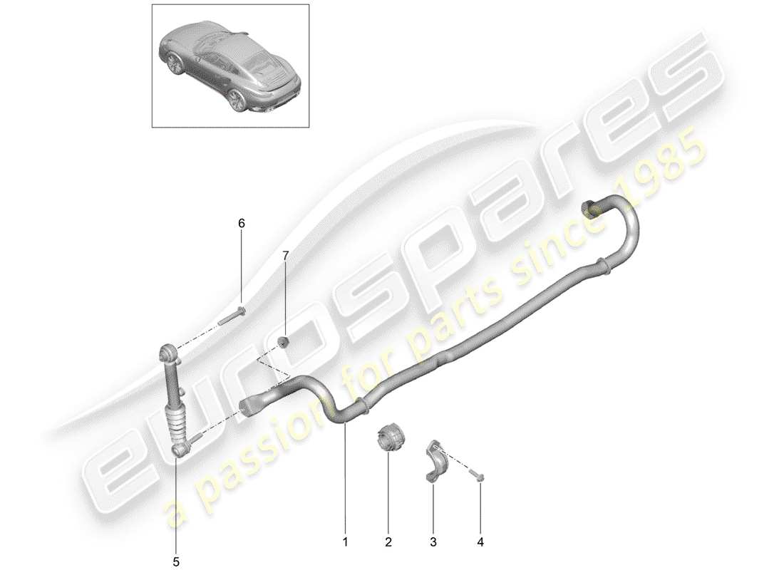 porsche 991 turbo (2018) stabilizer part diagram