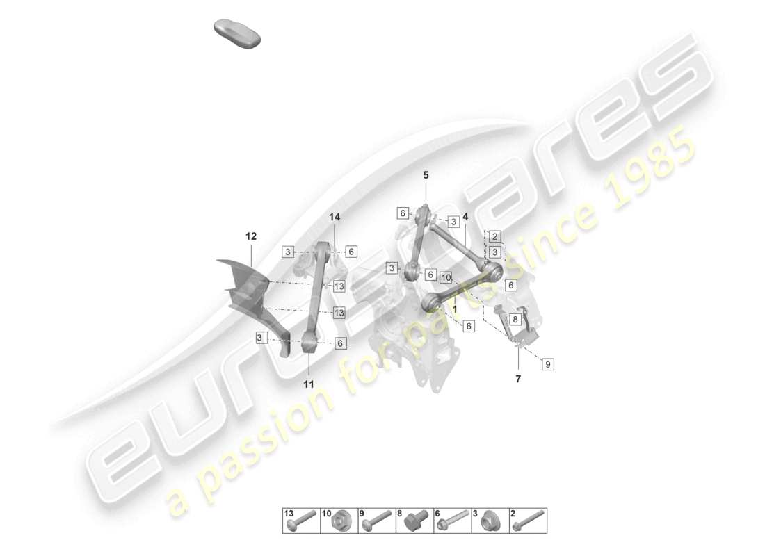 porsche 992 gt3/rs/st (2021 - 9j1) wishbone rear axle part diagram