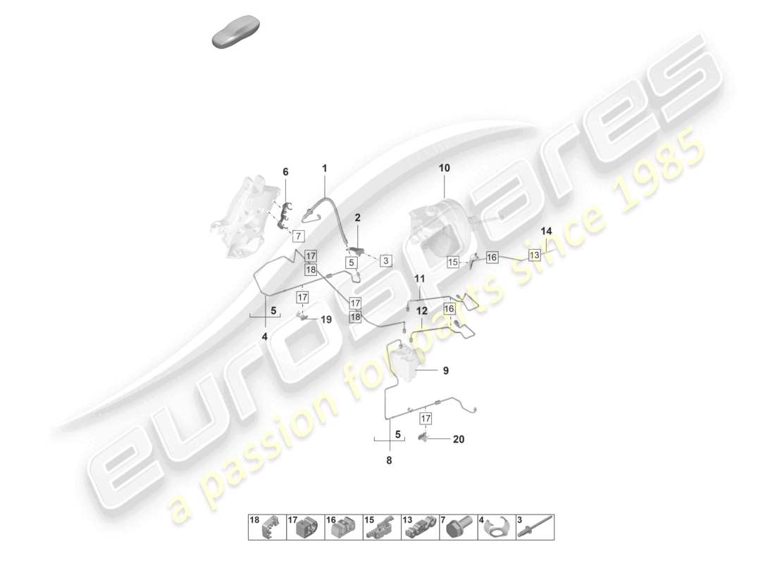 porsche 992 gt3/rs/st (2021 - 9j1) brake line veh. front end part diagram