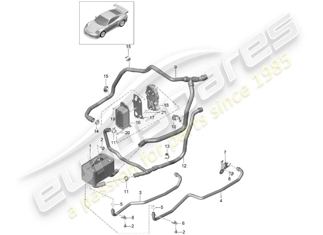 porsche 991 turbo (2018) - pdk - part diagram