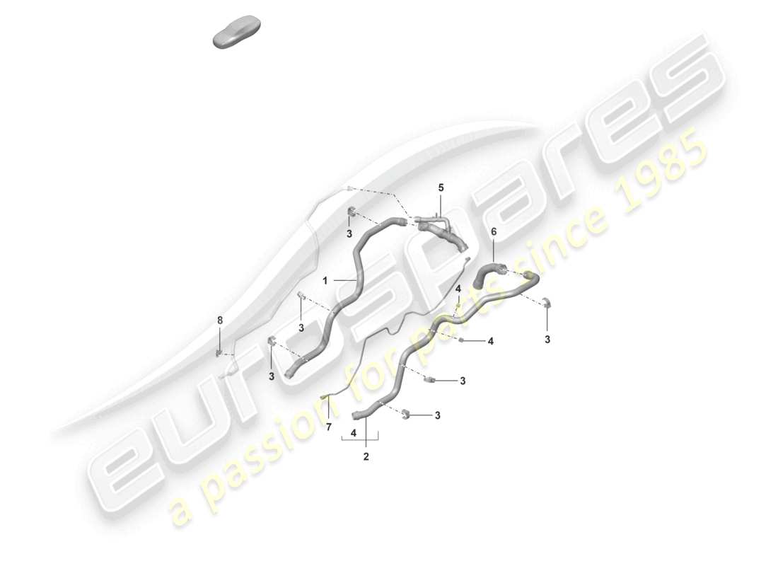 porsche 992 gt3/rs/st (2021 - 9j1) coolant cooling system rear end part diagram