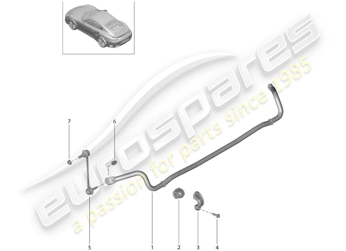 porsche 991 turbo (2018) stabilizer part diagram