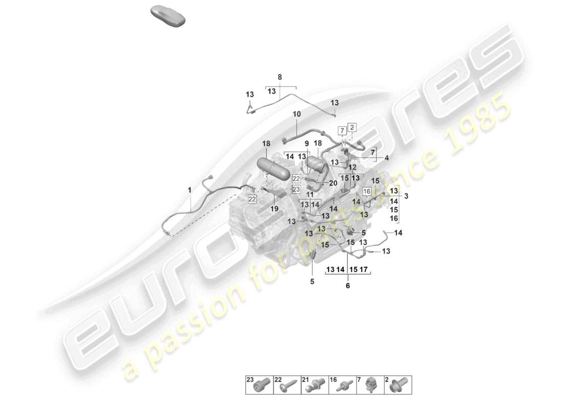 porsche 992 gt3/rs/st (2021 - 9j1) vacuum system engine part diagram