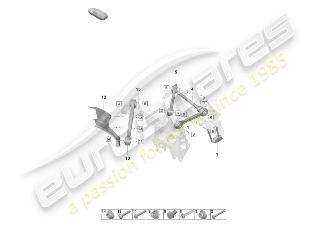 porsche 992 gt3/rs/st (2021 - 9j1) wishbone rear axle part diagram