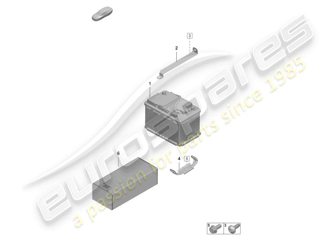 porsche 992 gt3/rs/st (2021 - 9j1) battery part diagram