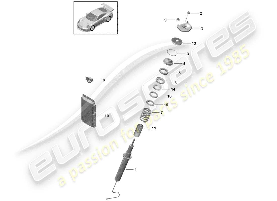 porsche 991 turbo (2018) vibration damper part diagram