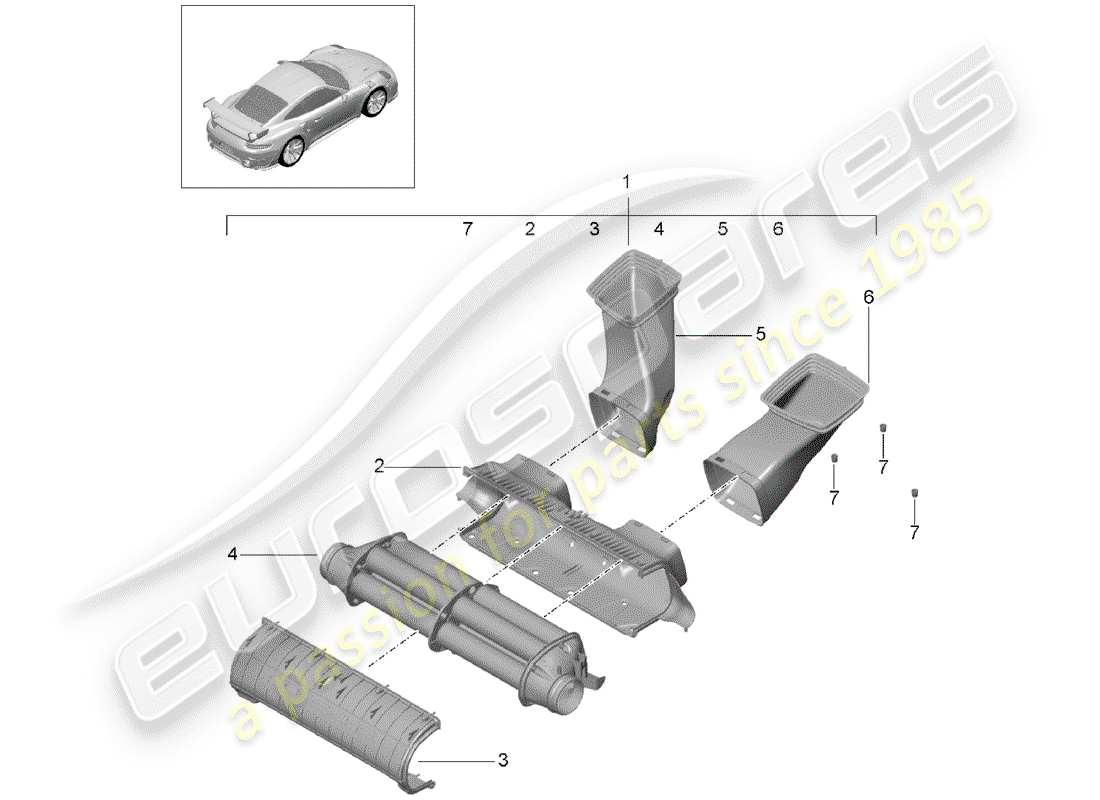 porsche 991 turbo (2018) air cleaner part diagram